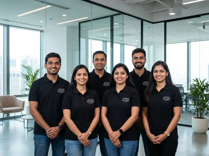 Corporate team wearing branded black polo T-shirts with embroidered logo